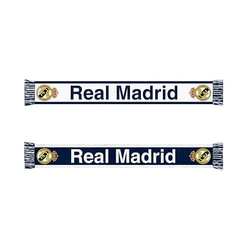 Icon Sports Officially Licensed Real Madrid CF Reversible Soccer Scarf, Blue Premium Acrylic Unisex Soccer Gear thumbnail 2