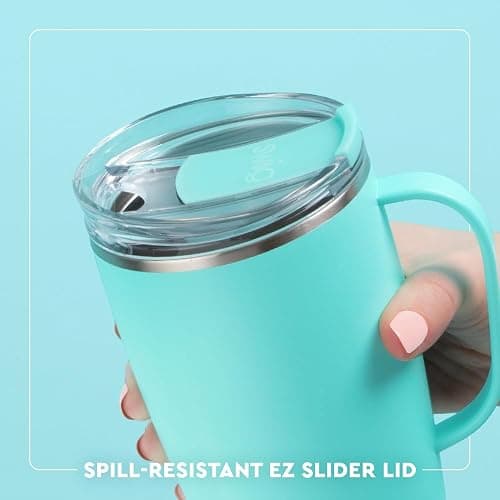 Swig Life 18oz Travel Mug, Insulated Tumbler with Handle and Lid, Cup Holder Friendly, Dishwasher Safe, Stainless Steel, Travel Coffee Cup (Sun Chaser) thumbnail 4