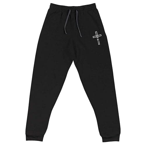 Christian Cross Faith Jogging Pants Embroidered - Image 1