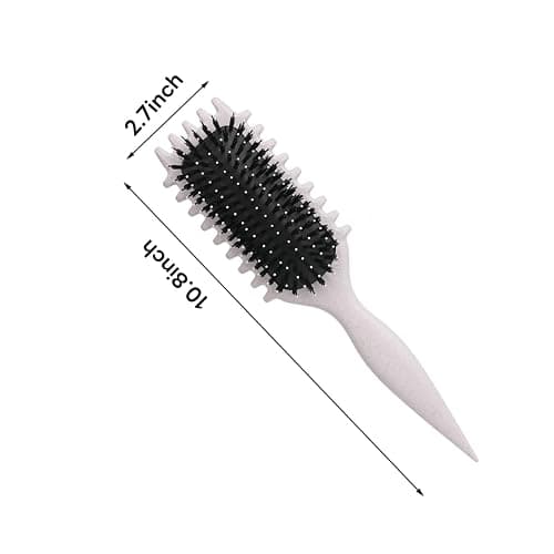 Curl Defining Brush, Multi Purpose Styling Brush for Separating, Combing and Curling Hair to Reduce Pulling (Cream) thumbnail 6
