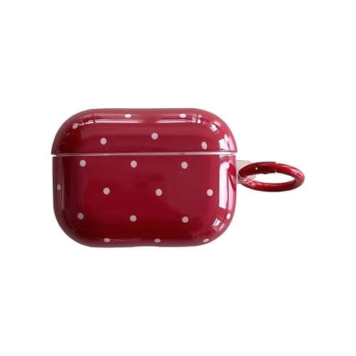 for AirPods Pro 3 Case (2025) with Lock,Cute Retro Red Polka Dot Pattern Vintage Trendy Christmas Protective Girly Cover for Airpod Pro 3 Genetation - Image 1