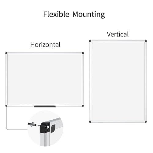 VIZ-PRO Magnetic Whiteboard/Dry Erase Board, 18 X 12 Inches, Includes 1 Eraser & 2 Markers & 4 Magnets thumbnail 4