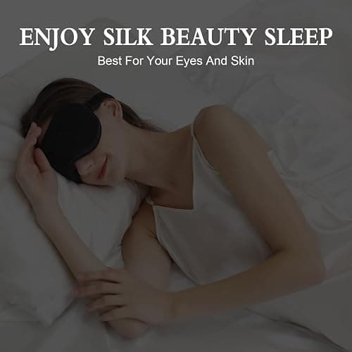 ZIMASILK Adjustable 22 Momme 100% Pure Mulberry Silk Sleep Mask, 3D Contoured Cup Eye Mask for Sleeping, Super Soft Breathable Blindfold, Perfect Blocks Light for Restful Sleep (Black) thumbnail 5