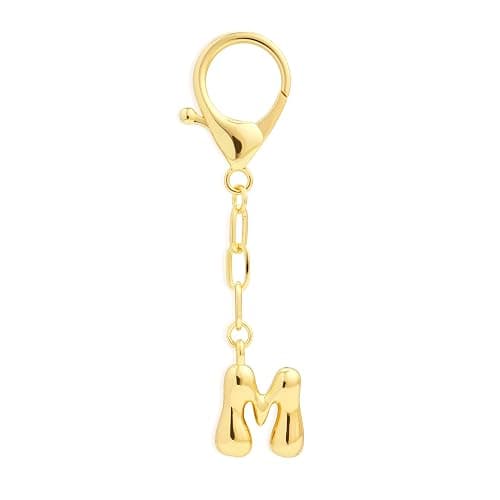 Fohufo Christmas Stocking Stuffers for Women - Cute Initial Bag Charms, 14K Gold Plated Keychain, Personalized Birthday Gifts - Image 1