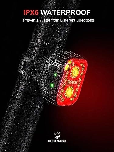 Bike Lights, Rechargeable Bicycle Lights Set Super Bright 8+12 Modes, IPX6 Waterproof Bike Lights for Night Riding/Cycling Safety, Front and Back Taillight Reflectors, 58 Hrs Long Battery Life thumbnail 6