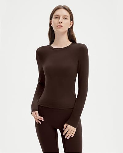 SUUKSESS Women 2 Piece Workout Set Tummy Control Legging Long Sleeve Workout Top thumbnail 3