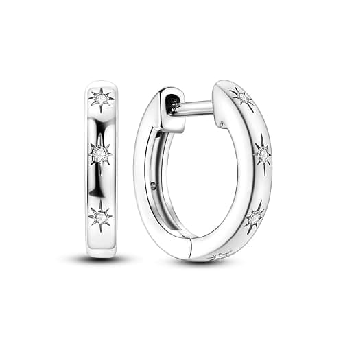 NARMO Earrings for Women 925 Sterling Silver Heart Hoops Small Colorful Rainbow Hoop Earrings Huggie Earrings - Image 1