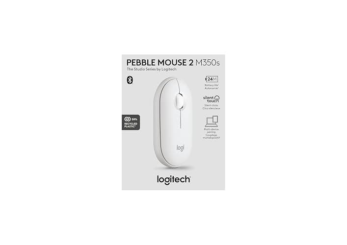 Logitech Pebble Mouse 2 M350s Slim Bluetooth Wireless Mouse, Portable, Lightweight, Customizable Button, Quiet Clicks, Easy-Switch for Windows, macOS, iPadOS, Android, Chrome OS - Tonal White thumbnail 11