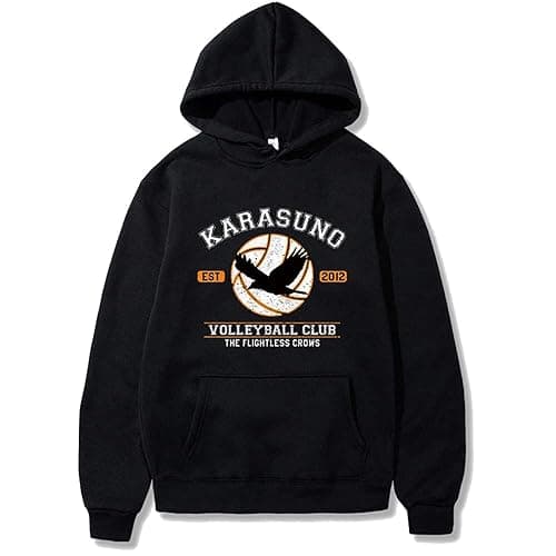 NUFR Unisex Hoodie Volleyball Club Letters Printed Hooded Swetshirt Anime Jacket for Men and Women - Image 1