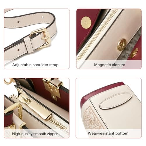 FOXLOVER Medium Tote Bag for Women Designer Vintage Satchel Handbags Top-handle Purses (Apricot) thumbnail 8