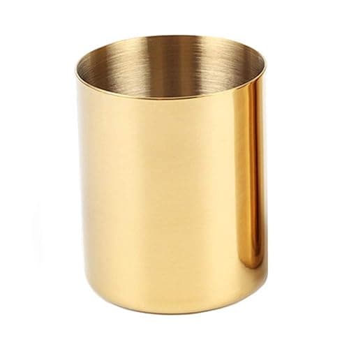MultiBey Gold Pencil Holder Cup, Luxury Pen Holder Metal Organizer Small Vase, Desk Accessory for Office Home - Gold - Image 1