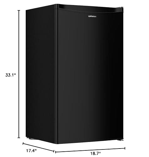 Upstreman 3.2 Cu.Ft Mini Fridge with Freezer, Black-BR321 | Adjustable Thermostat, Energy Saving, Low Noise, Reversible Door, Small Refrigerator for Dorm, Bedroom, Office thumbnail 3