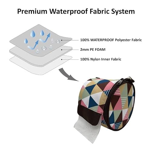 Olve Toilet Paper Holder Roll-Tissue Dispenser Cat Proof Roll Paper Cover Portable and Foldable Storage Bag for Camping Outdoor Tent Home Office (Brown) thumbnail 6