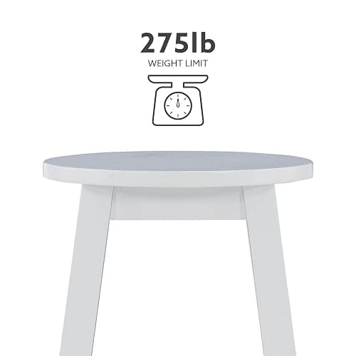 Zeke White 24" Counter Stool with Round Seat by Linon thumbnail 5