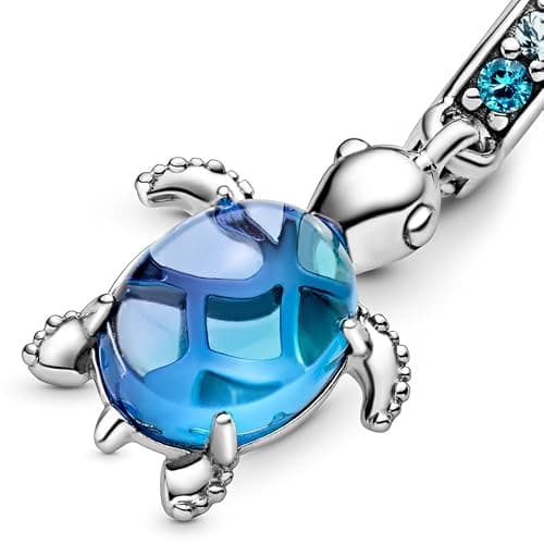 PANDORA Meeresschildkröte Murano-Glas Charm-Anhänger 798939C01 5,1 x 16,5 x 13,4 mm Blau thumbnail 5