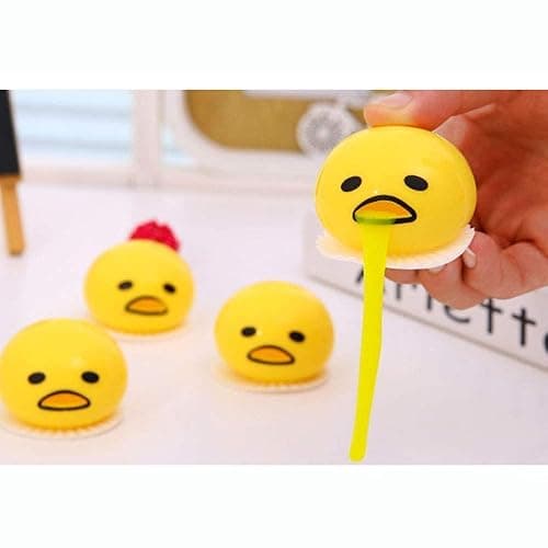 5PCS Yellow Round Vomiting & Sucking Lazy Egg Yolk, Vomiting Egg Yolk,Vent Stress Tricky Game Relief Toys thumbnail 4