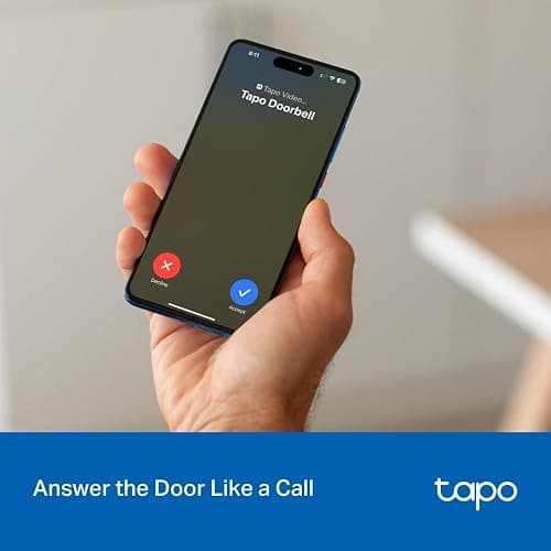 Tapo D205 2K 3MP Battery Doorbell Wireless, No Monthly Fee,160° FOV Ultra-Wide,Video Doorbell Wireless,2 Way Audio, TP-Link AI Detection,180 Days Battery,IP54,APP Control, Alexa/Google Home thumbnail 9