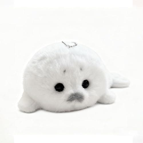 Plush Seal Baby Keychain Cute Ocean Animal Key Chain Kawaii Soft Keyring for Women Men Backpack Bag - Image 1
