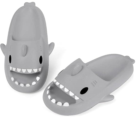 KVbabby Kids Shark Slides Boys Girls Toddlers Cloud Shower Slippers Cute Cartoon Open Toe Sandals Cushioned Thick Sole Beach Pool Shoes thumbnail 5