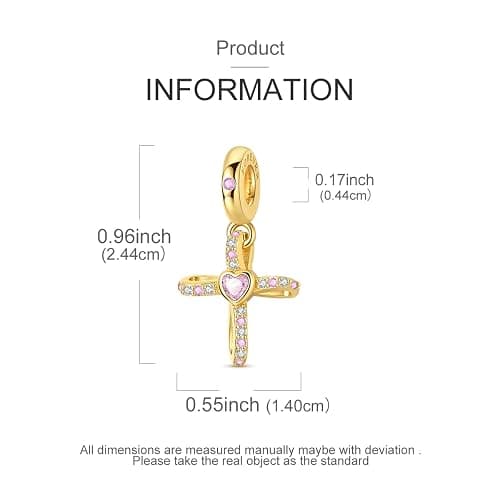 Parmuz 925 Sterling Silver Charms for Bracelets and Necklaces Gold Cross Butterfly Star Moon Cute Cat Dog Evil Eye Lucky Bracelet Beads Aesthetic Peandant for woman thumbnail 4
