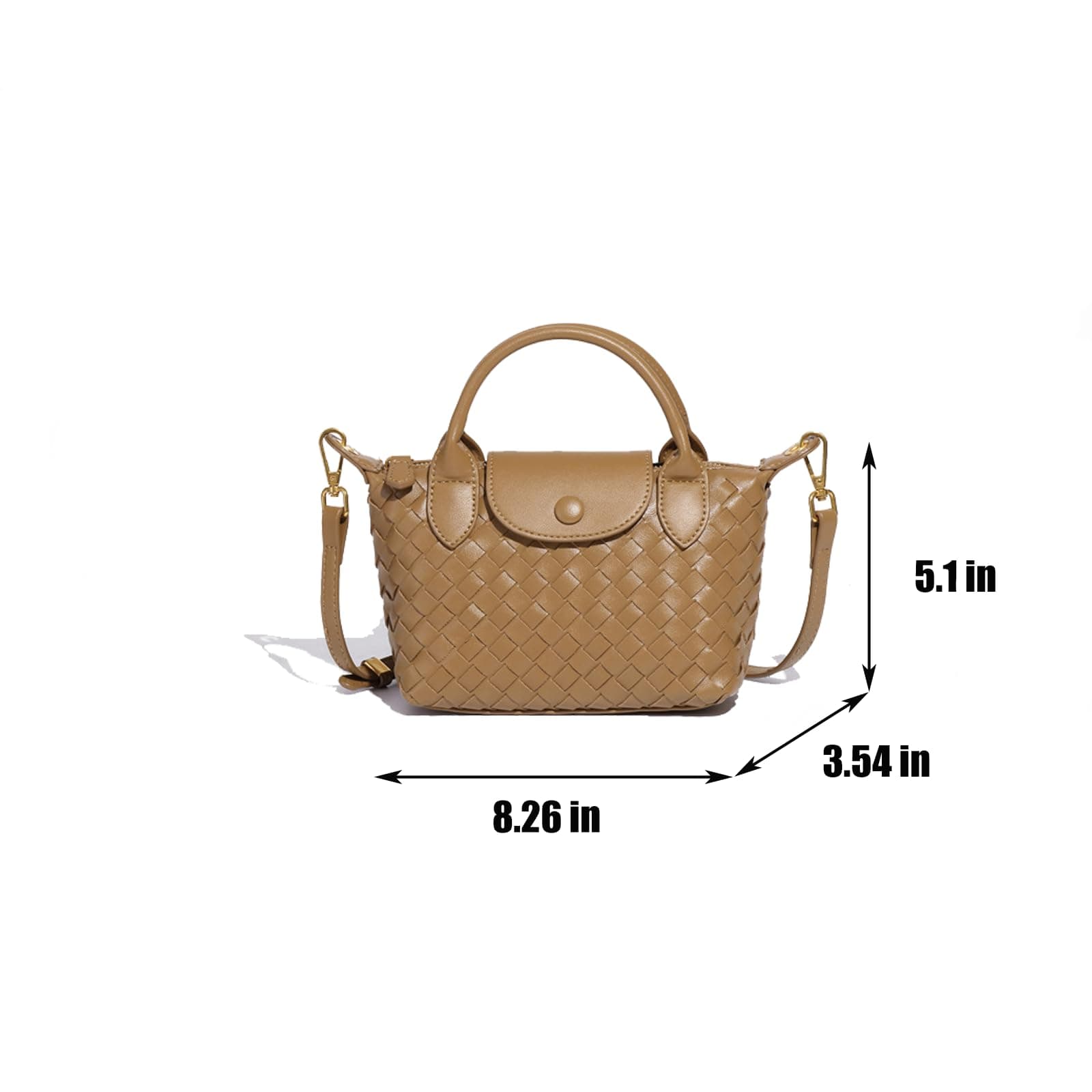 Mini Small Size Braided Luxury Leather Women's top Handle Handbag Fashion Travel Daily Satchel thumbnail 4