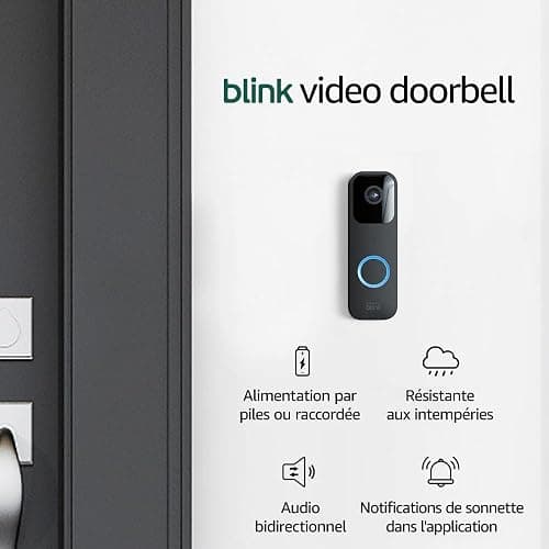 Blink Sonnette Vidéo | Système audio bidirectionnel, vidéo HD, longue autonomie, détection de mouvements, notifications de sonnette dans l'application, fonctionne avec Alexa | Noir thumbnail 6