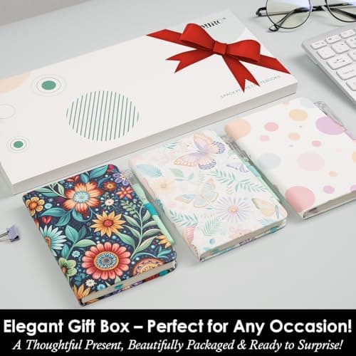 NIRMIRO (3 Pack) Aesthetic Small Journal Notebook, A6 (3.7" x 5.7") Mini Pocket Notebook with Pen, 100GSM Lined Paper, Cute Small Journal for Kids/Girls/Women, Colorful Bubbles Butterfly Floral thumbnail 5