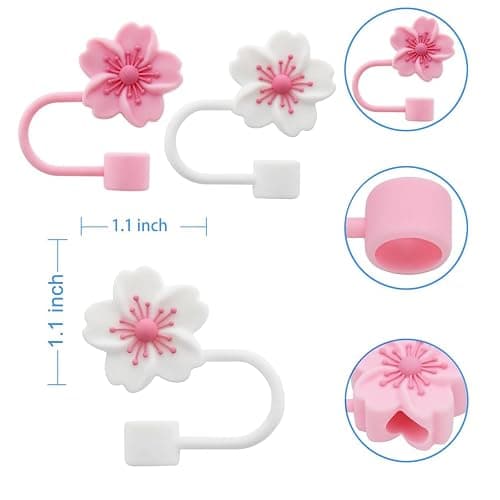 cherry blossom tumbler straw covers (pink) thumbnail 3