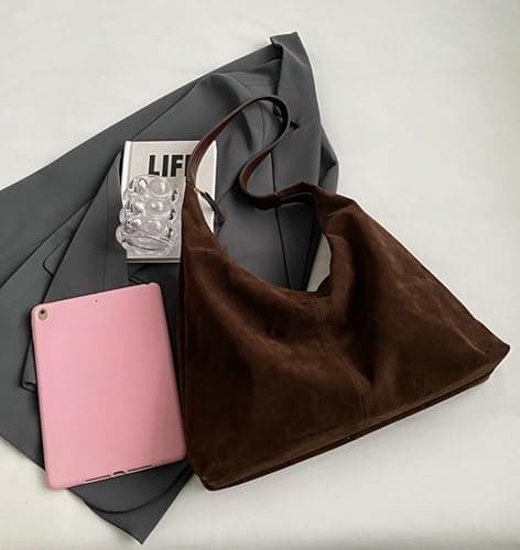 Trendy Suede Crescent Shoulder Bag Women Tote Bag Satchels Crossbody Purse Top-handle Travel College Work Tote Handbag thumbnail 4