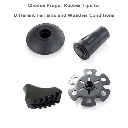 Walking Stick Tips Rubber 4pcs Trekking Pole Tips Replacement- Rubber Feet for Hiking Poles, Walking Sticks, Trekking Poles | Rubber Tip for Walking Sticks Hiking Trekking Poles Boot Tips Rubber Feet thumbnail 5