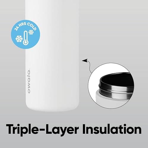 Owala FreeSip Insulated Stainless Steel Water Bottle with Straw, BPA-Free Sports Water Bottle, Great for Travel, 32 Oz, Shy Marshmallow thumbnail 6
