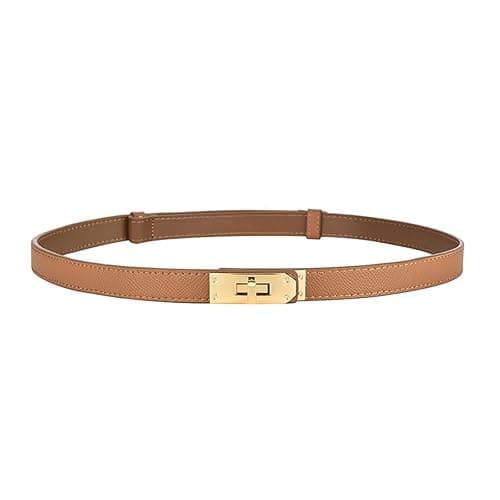 FENLDY Adjustable Thin Belts For Womens Skinny Belts For Dresses Womens Solid Color Alloy Turn Lock Belts For Jeans - Image 1