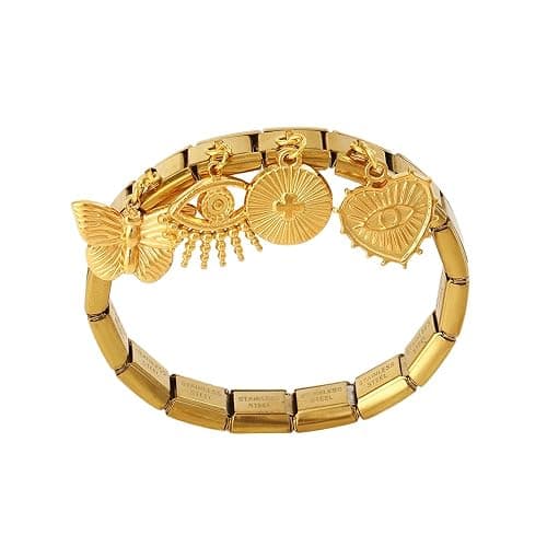 LCSDDWAS Gold Italian Charm Bracelet Set For Women Diy Handmade With Starter Brascelet, Assorted Charms And Opening Tools, 9mm Modular Italian Bracelet Links Jewelry thumbnail 4