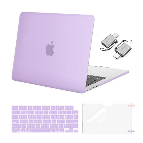 MOSISO Compatible with MacBook Air 13 inch Case 2025 2024 2023 2022 M4 A3240 M3 A3113 M2 A2681, Plastic Hard Shell&Keyboard Cover&Screen Film&Type C for MacBook Air 13.6 inch Case, Purple - Image 1