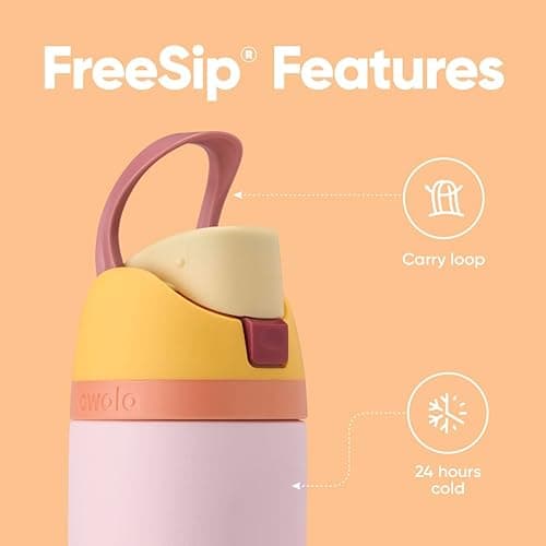 Owala FreeSip Insulated Stainless Steel Water Bottle with Straw for Sports and Travel, BPA-Free, 24 Ounce, Candy Store thumbnail 3