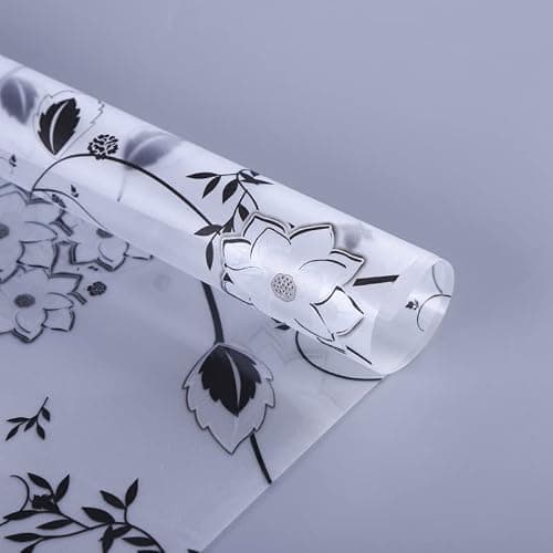 Hoonng Window Privacy Film for Glass, Floral Removable Static Film, 17.5x78.7 Inch thumbnail 6