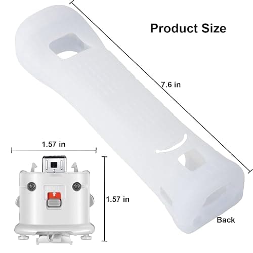 Machine-Ya 2 Pack Wii Motion Plus Adapter,with Silicon Case for wii Remote Controller- External Remote Motion Plus Sensor Controller Wii U Motion Plus (White) thumbnail 2