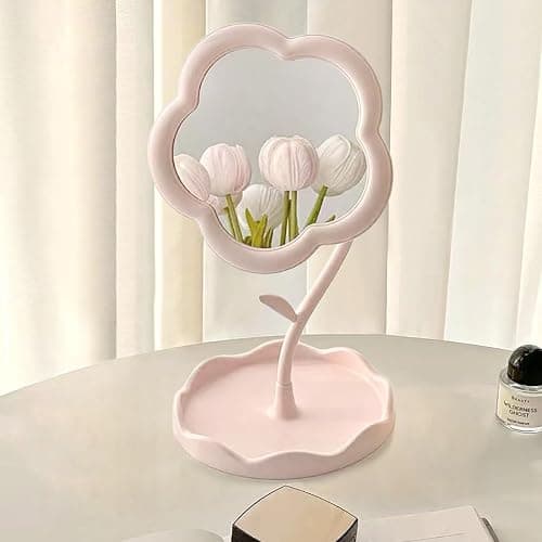 RUIGOMRU Blumenförmiger Schminkspiegel für den Schreibtisch, Schminkspiegel für Schlafzimmer, Wohnzimmer und minimale Räume, Raumdekor, Heimdekoration - Image 1