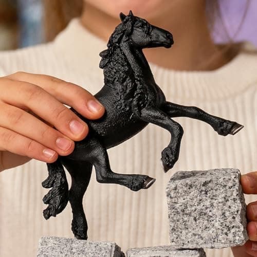 Schleich HORSE CLUB - 6" Frisian Stallion - Hand-Painted Collectable, Realistic Toy Horse Figurine for Girls and Boys. Durable Educational Figure for Fun Imaginative Play. Kids Toys Ages 5+ thumbnail 2