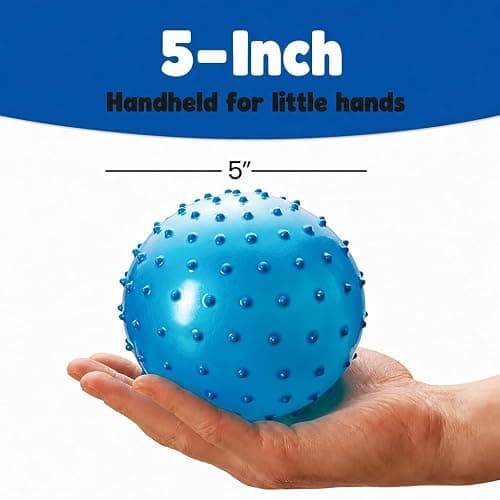 Bedwina Mini Knobby Balls - Bulk 5 Inch Sensory Balls and Spiky Massage Stress Balls with Pump, Fun Bouncy Ball Party Favors thumbnail 3