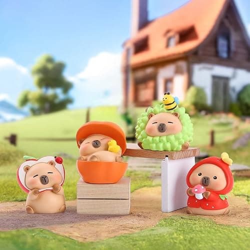 Capybara Action Figure,Cute Brown Capybara Theme Mystery Bag Random Design Surprise Bag Mysterious Collectible Home Decorations,Desk Accessories Holiday Birthday Gifts -Fruit (Single Box) thumbnail 3