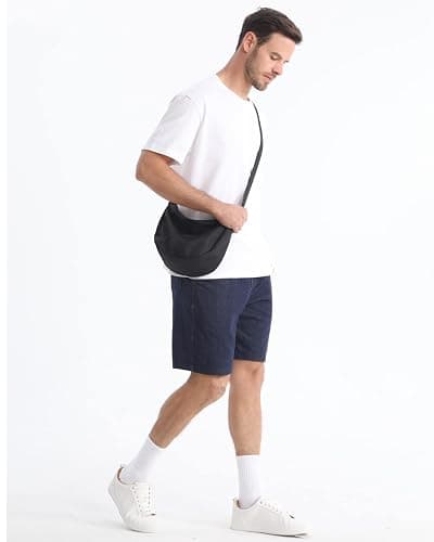 Crossbody Sling Bag for Women Men Trendy, Crescent Bag with Adjustable Strap, 2 Zippers Lightweight thumbnail 8
