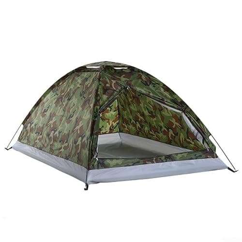 Tente de camping ultra légère pour 1 à 2 personnes, camouflage et résistante à l'eau thumbnail 7