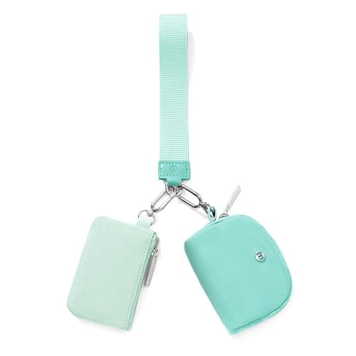 Keychain Wallet Mini Zip Around Wristlet Wallets for Women Detachable Dual Pouch Wristlet Portable Coin Purse Small Wallets - Image 1