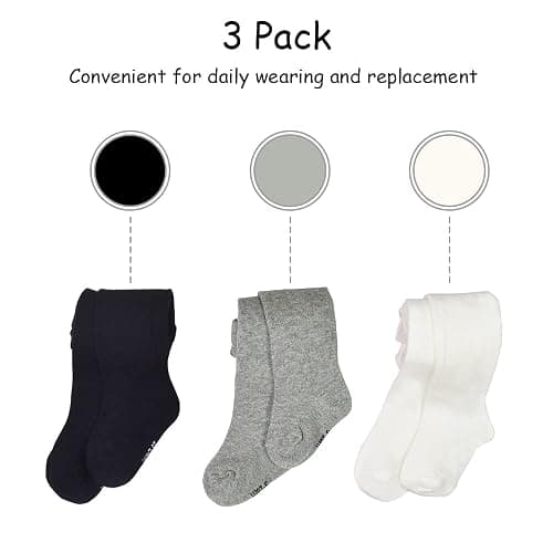 SPTRAMLE Baby Strumpfhosen Kleinkind Neugeborene Baumwolle Strumpfhosen 3 Paar für Baby Mädchen 0-2 Jahre 56-62 68-74 74-92 thumbnail 5