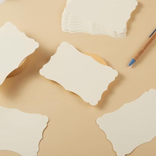 50 Pack Blank Kraft Cards Cardstock Thick Paper Brown Greeting Cards for DIY Gift Card Menus, Baby Shower and Wedding Invitations (Cream, 4x6IN) thumbnail 4