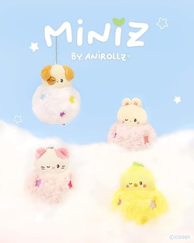 Anirollz Miniz Plush Charm Cute Stuffed Animal Keychain Kawaii Mini Bag Accessory Collectible Pocket Toy for Kids & Adults thumbnail 6