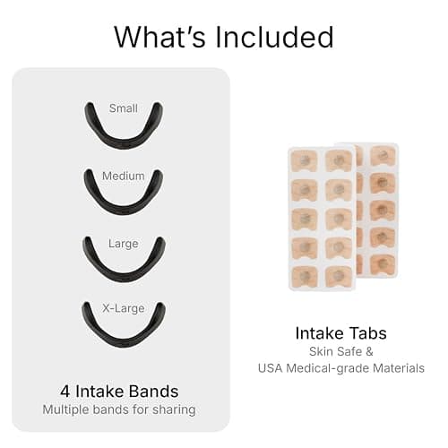 Intake Breathing Magnetic Nasal Strips Starter Kit (15 Count, Black) - Boost Oxygen Intake, Reduce Snoring, Improve Sleep Quality - Sweat Resistant, Nasal Strips - Extra Strength Snoring Solution thumbnail 2
