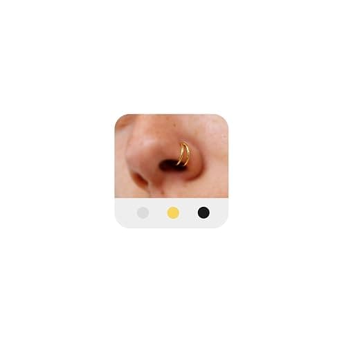 MODRSA Double Hoop Nose Ring - Silver Gold Diamond 316L Surgical Steel Cartilage Earring Helix Hoops 20g 18g 16g - Image 1