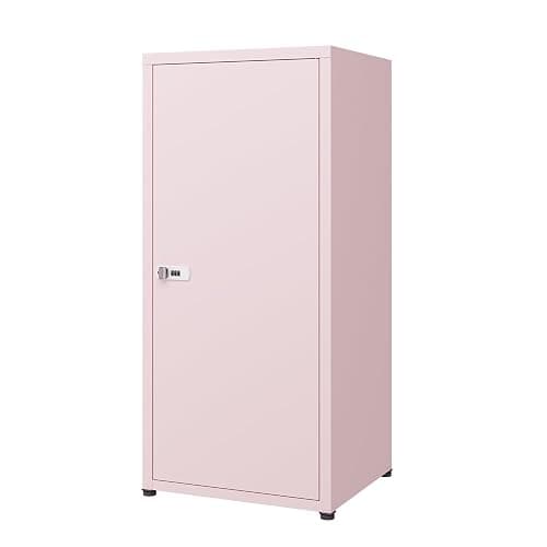 MIOCASA Metal Storage Cabinet with Lock, 3 Adjustable Shelves Single Door Steel Locker for Home, Office & Garage (Pink) thumbnail 5